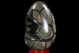Septarian Dragon Egg Geode - Black Crystals #98848-3
